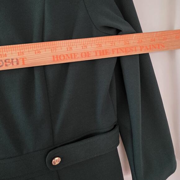 NWT London Times Women's 16 Fit & Flare Midi Dress Emerald Green Hunter Holiday - Picture 5 of 12